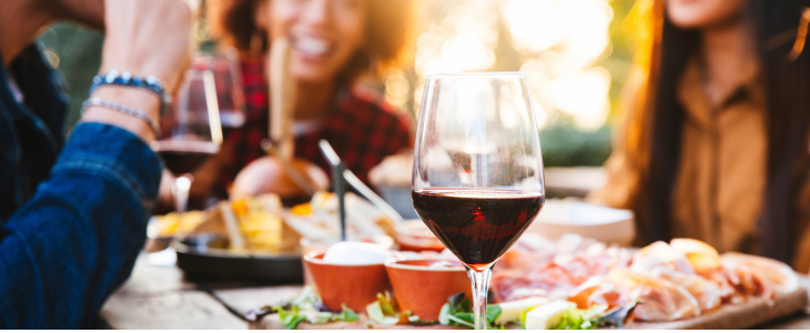 friends drinking wine